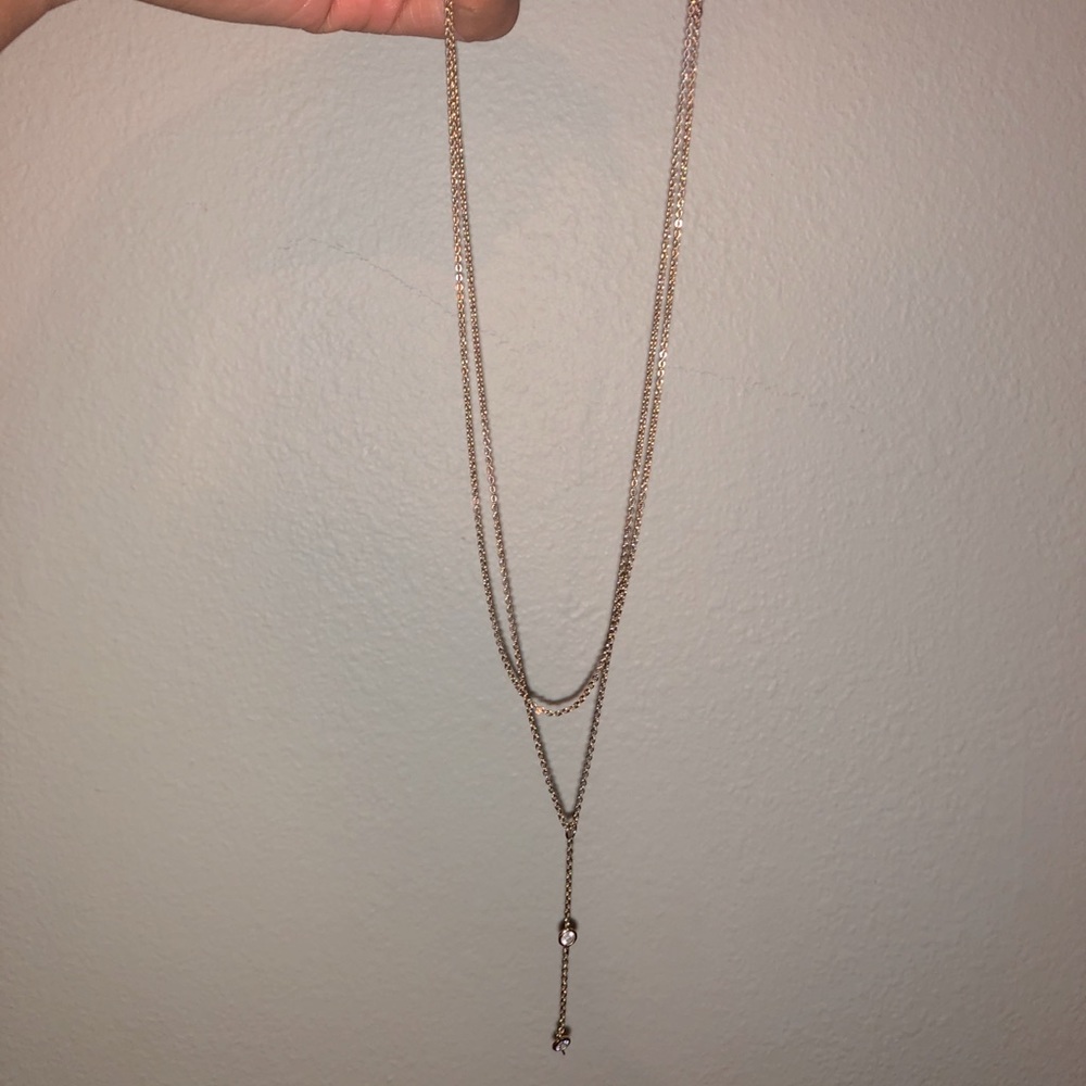 Urban Outfitters gold diamond lariat necklace